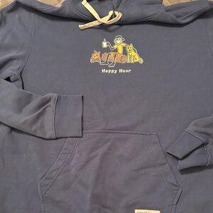 Life is good. Happy hour Blue Graphic Hoodie. Large